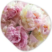 MuchoWow Organische wanddecoratie 90x90 cm - Organisch schilderij Vintage - Bloemen - Rozen - Natuur - Muurdecoratie woonkamer - Kamer decoratie - Schilderijen - Muurcirkel aesthetic