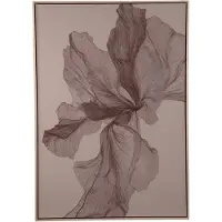 Ptmd Lorinde Light Brown Canvas Wall Panel Flower Art