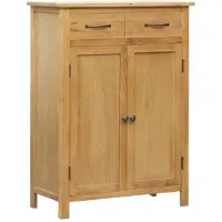 vidaXL Schoenenkast 76x37x105 cm massief eikenhout