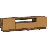 vidaXL LED tv-meubel Gerookt eiken Bewerkt hout
