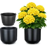 Kadax Bloempot met binnenpot, plastic sierpot vorstbestendig voor bloemen en planten, staand antraciet 56,5x47cm