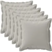 vidaXL Kussensloop 6 st HOUTEN Grijs 70 x 70 cm Polyester