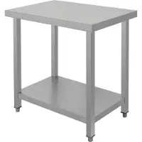 YATO Gastro Demontabele RVS Werktafel met Onderplank - Horeca Keukentafel Draagkracht 150 kg - Geluidsgedempt RVS Werkblad SS201 - RVS Werktafel Verstelbaar voor Professionele Keuken