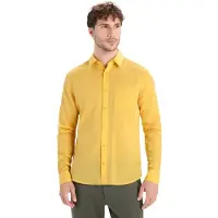 Icebreaker Steveston Merino Long Sleeve Shirt Heren Geel – Merinowollen Outdoor Shirt