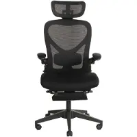 HAUSS SPOLE Bureaustoel - Ergonomisch Klapbaar Design - Met 3D Hoofdsteun, Lendensteun En Voetsteun - Voor Werk, Studie En Gamen - Mesh En Schuim Zwart