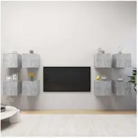 vidaXL Tv-wandmeubelen 8 st 30,5x30x30 cm betongrijs