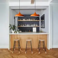 Bamyum Champion hanglamp, industriële Modern stijl, Ø30 cm, oranje metalen lamp