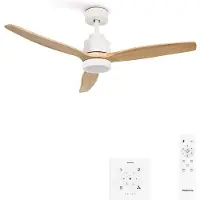 Create - Stille plafondventilator van 40 W met technische ABS-bladen, verkrijgbaar in verschillende maten - M - Met licht - Controller voor wandmontage