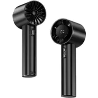 Snq Draagbare Handventilator - 1-199 Snelheden - LED-display - Tot 13 uur Gebruik - USB-oplaadbaar - Voor Binnen - Buiten en Reizen - Ideaal voor Make-up en als Cadeau voor Vrouwen - Zwart - 1 stuk