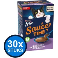 Felix 30x - Sauce Time Kip & Zalm - Kattenvoer Natvoer - 6x40g