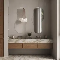 Coloray Toiletspiegel - Onregelmatige Spiegel - 45 cm x 90 cm - Stijlvolle Spiegel - Spiegel Onregelmatig - Organische Vorm Spiegel - Spiegel Voor Slaapkamer
