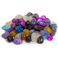 AW Gifts Bulk Treated Mixed Agate - 1kg (aprox. 70 stones) - 7 colours