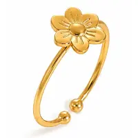 Cilla Jewels Goudkleurige Verstelbare Damesring met Bloemmotief