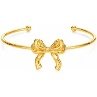 Cilla Jewels Goudkleurige Open Damesarmband met Strik van Edelstaal