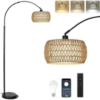 SP Booglamp - Booglampen Dimbaar - Vloerlamp - Zwart/Beige - 43cm x 33cm x 18cm