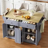 MODFU - Keukenkast - Klapbaar Werkblad - Grijs - MDF - 121 X 69 X 89 Cm
