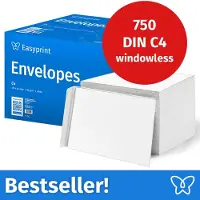 Easyprint NIEUW: Enveloppen zonder venster, DIN C4, onbedrukt, 750 stuks