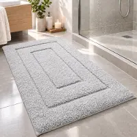 BOTC Badmat - Antislip - 80x50cm - Absorberende Badmat - Douchemat - Toiletmat - Grijs