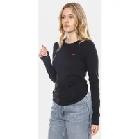 Levi's Shirt 'Essential Housemark Long Sleeve Tee' rood / zwart / wit