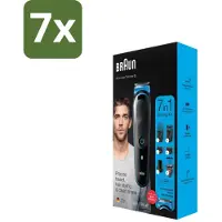 Braun 7 x - Trimset - 7-in-1 - 1 Trim Apparaat - 6 Opzetstukken - Baard Trimmer - Gezichtshaar Trimmer - Neushaar Trimmer - Scheermes - Baard Onderhoud