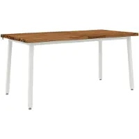 vidaXL Eettafel met levendige rand 160 x 90 x 75 cm Naturel