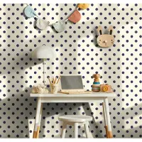 Living Walls STIPPEN BEHANG | Dots - Wit Blauw - Kids Studio