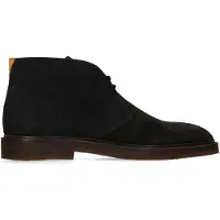 Manfield Zwarte suède desertboots | Maat 44