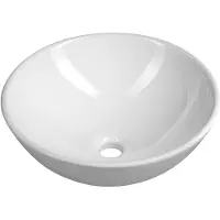 Aqualine Soju keramische opbouwwastafel kom Ø40cm wit