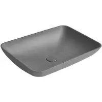 Sapho Infrane betonnen opbouwwastafel inclusief afvoerplug 57x37cm zwart graniet