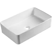 Aqualine Soju keramische opbouwwastafel 54x33cm wit