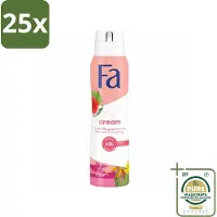Fa 25 x Deodorant Spray Fiji Dream 150 ml - Grootverpakking - Deospray - Anti-transpirant - 48 Uur Bescherming - Watermeloen - Ylang Ylang