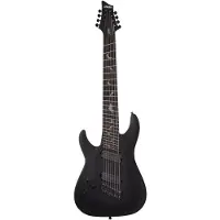Schecter Damien 8 MultiScale Satin Black LH linkshandige elektrische gitaar