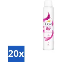 Dove 20 x – Deodorant Spray – Glow Up – 200 ml - Anti-transpirant Spray - Zweetvermindering - Geurvermindering - Fris - Bloemig