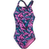 Speedo Dames/Dames Hyper Boom Allover Medalist Eéndelig Zwempak (Marine/Orchidee)