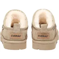 EVER AU Platte suède pantoffels voor dames (Zand)