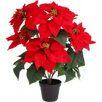 Maxifleur Kunstplanten Kerstster Poinsettia kunstplant 58cm in kweekpot