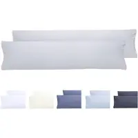 Famanu – Set van 2 extra zachte kussenslopen van 135 x 40 cm in lichtgrijs, kleurvast en duurzaam, gemaakt van 100% polyester microvezel voor optimaal comfort en schimmelbestendigheid