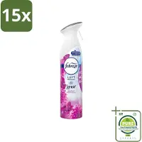 Febreze 15 x Amethist Luchtverfrisser Spray - Frisse Bloemen Geur - 300ml - Grootverpakking - Luchtverfrisser - Geurverwijderaar - - Amethyst - Frisse Geur