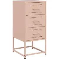 vidaXL Nachtkastje 36x39x78 cm staal roze