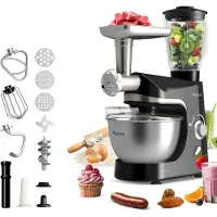 TurboTronic TT-006 / Keukenmachine - Staande Keukenmixer- keukenrobot -Foodprocessor - 5 Liter - 2000W - Zwart