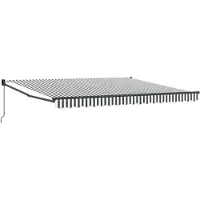 vidaXL Luifel uittrekbaar 4x3 m stof en aluminium antraciet en wit