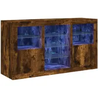 vidaXL Dressoir met LED-verlichting 123x37x67 cm gerookt eikenkleurig