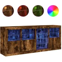 vidaXL Dressoir met LED-verlichting 164x37x67 cm gerookt eikenkleurig