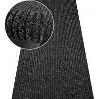 Nestor Merkloze deurmat op maat, 67 cm breed, zwart, met PVC-rug