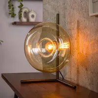 Zijlstra Tafellamp Soll, crème / amber, Woon-/ Eetkamer, Glas, Modern, Tafellamp
