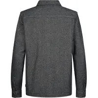 Petrol Industries - Heren Katoenen overshirt in visgraatpatroon steelline - Blauw