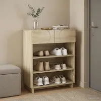 vidaXL Schoenenkast 73 x 38 x 87,5 cm Bewerkt hout Sonoma Eiken