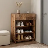 vidaXL Schoenenkast 73 x 38 x 87,5 cm Bewerkt hout Oud hout