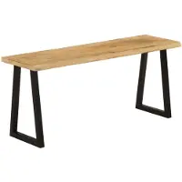 vidaXL Bankje met natuurlijke rand 105 cm massief mangohout