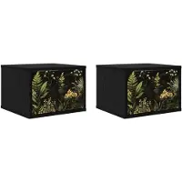 vidaXL Wandkastje voor Bed RHENEN 2 st Zwart eiken 36 x 33 x 25 cm